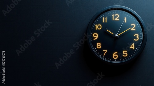 Wallpaper Mural A minimalistic digital clock showing 2025 glowing on a black background Torontodigital.ca