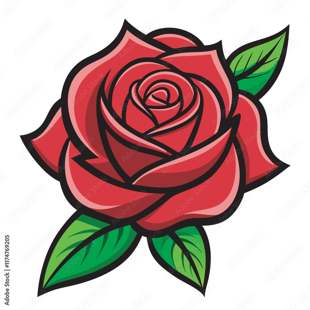 Red rose vector art illustration Red rose vector art illustration
