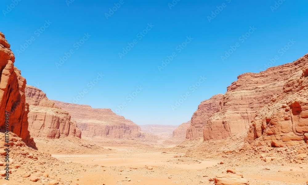 Stunning desert landscape with blue sky Stunning desert landscape with blue sky