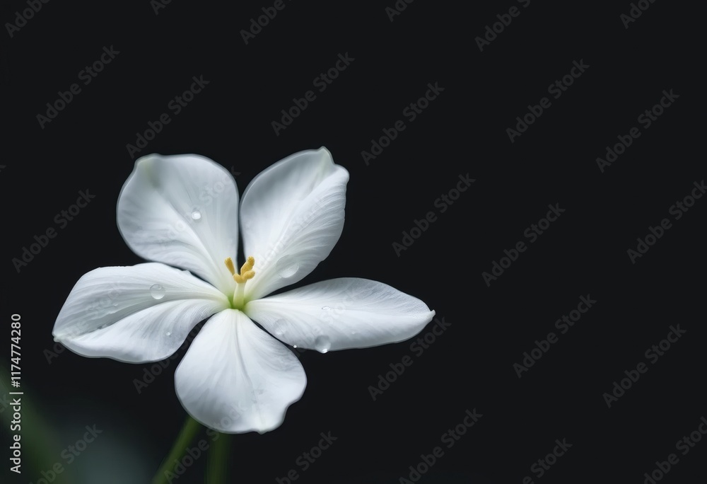 Solitary White Flower A Dark Background Minimalist Study Solitary White Flower A Dark Background Minimalist Study
