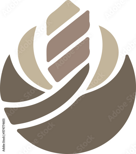 Modern abstract symbol logo icon design as a silhouette depiction of a mascot emblem of a large growing company