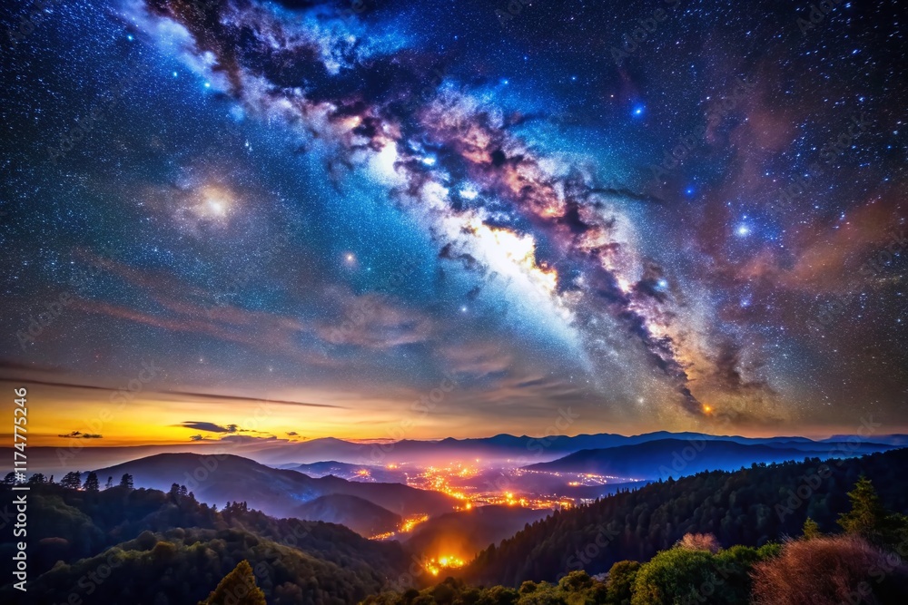 Celestial Gemini: Night Sky Aerial View of the Twin Stars Constellation Celestial Gemini: Night Sky Aerial View of the Twin Stars Constellation