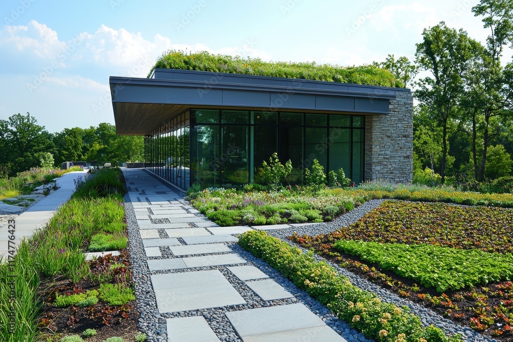 Fototapeta premium Commercial rooftop gardens a sustainable perspective