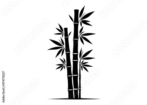 Wallpaper Mural Bamboo Silhouette Vector Illustration Torontodigital.ca