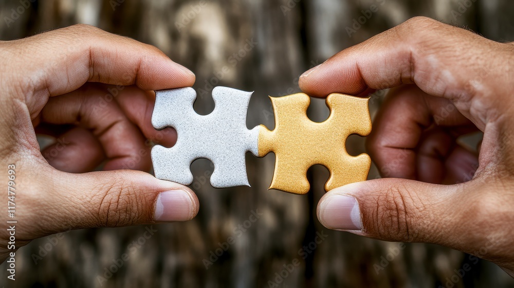 Hands Holding Puzzle Pieces Symbolizing Connection and Teamwork Hands Holding Puzzle Pieces Symbolizing Connection and Teamwork