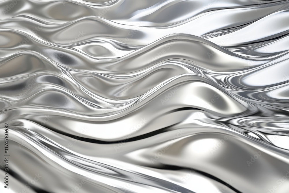 Obraz premium Fluid metallic waves pattern