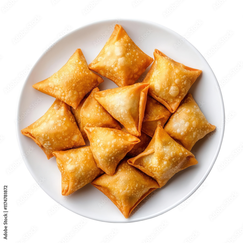 Delicious crab rangoon platter with transparent background culinary delight restaurant setting close-up view Delicious crab rangoon platter with transparent background culinary delight restaurant setting close-up view
