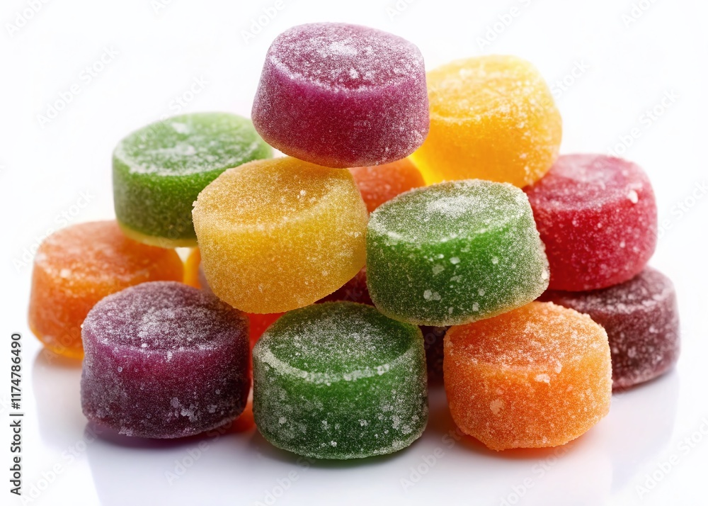 Colorful Fruit Pastilles, Candy Sweets, Gummy Candies, Isolated on White Background, High-Resolution PNG Colorful Fruit Pastilles, Candy Sweets, Gummy Candies, Isolated on White Background, High-Resolution PNG