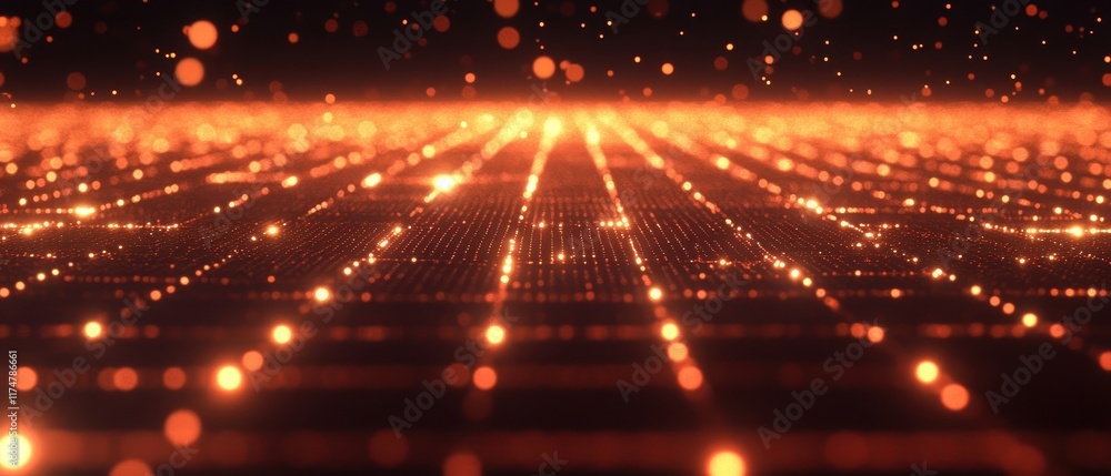 Fototapeta premium Vibrant Abstract Background with Glowing Particles and Grid Design