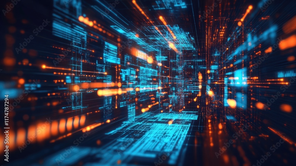 Abstract Digital Data Stream Visualization Abstract Digital Data Stream Visualization