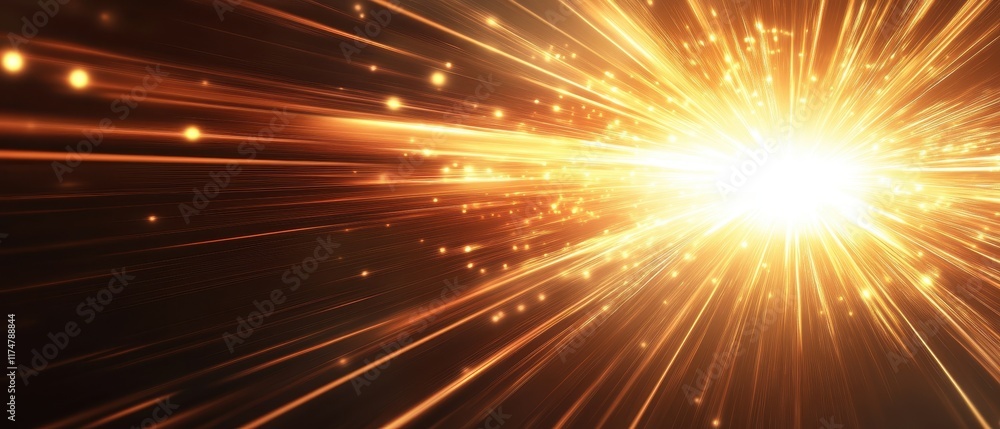 Naklejka premium Stunning Burst of Light with Dynamic Rays and Glittering Sparks