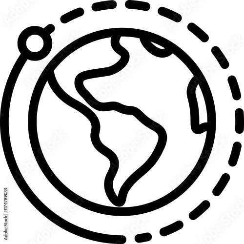 Around The Globe Line Icon