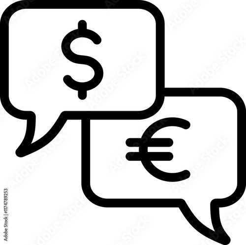 Dollar Euro Exchange Line Icon