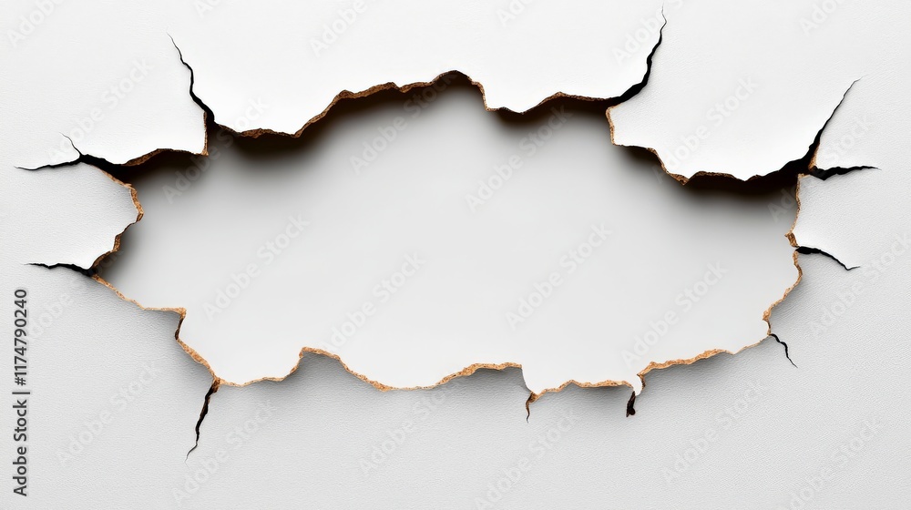 Cracked Surface with Oval Hole Cracked Surface with Oval Hole