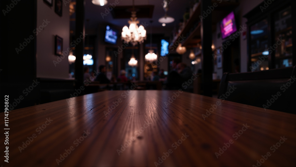 Table in the pub. The second plan is blurry.