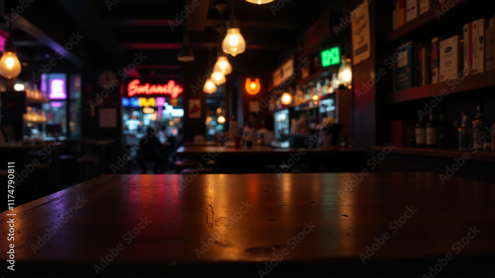 Table in the pub. The second plan is blurry.