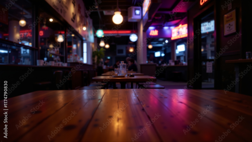 Table in the pub. The second plan is blurry.