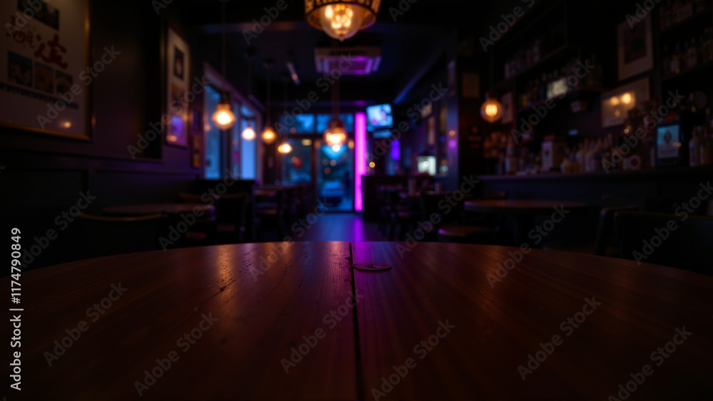 Table in the pub. The second plan is blurry.