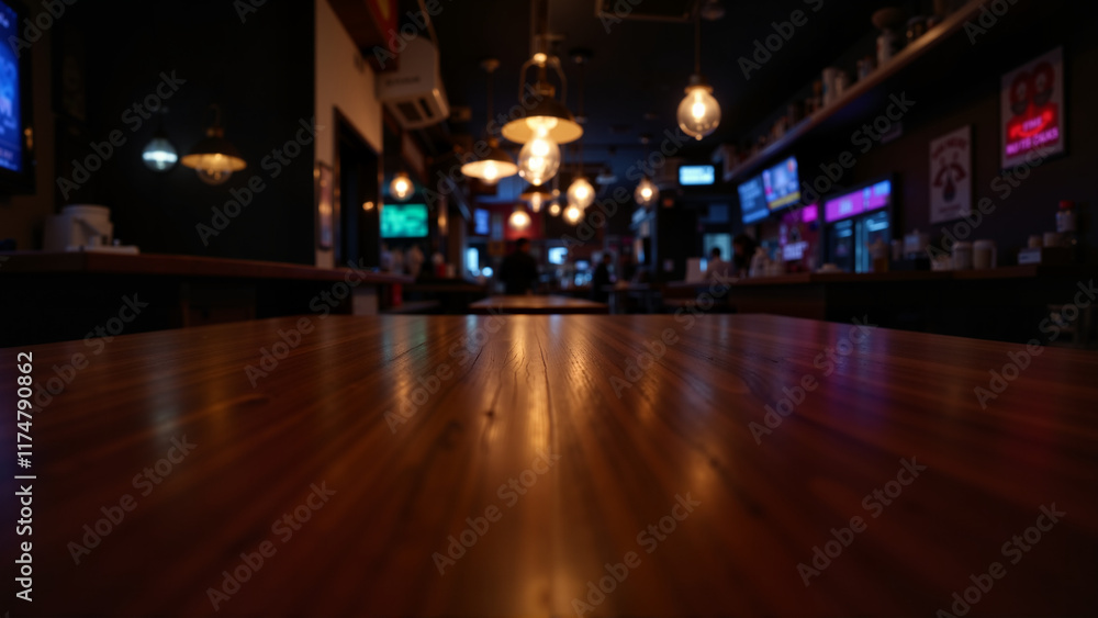 Table in the pub. The second plan is blurry.