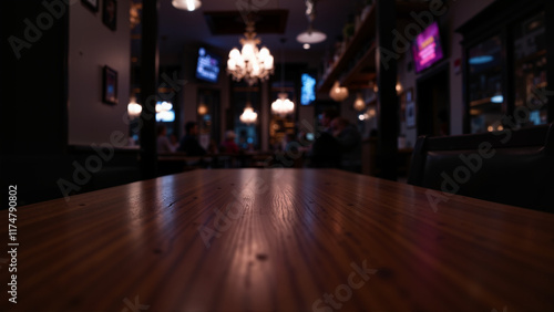 Obraz na płótnie Table in the pub. The second plan is blurry. w salonie