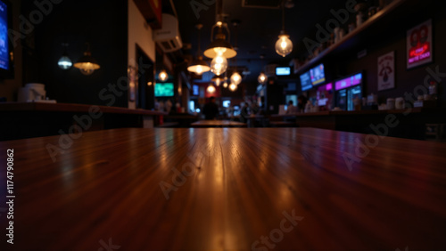Obraz na płótnie Table in the pub. The second plan is blurry. w salonie