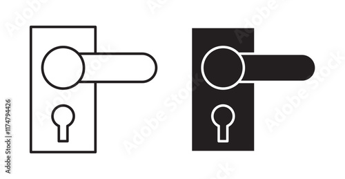 Door handle icons vector pack for web designs