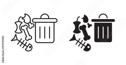 Food waste icons vector pack for web designs