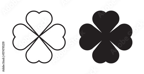 Four leaf clover icons vector pack for web designs photo