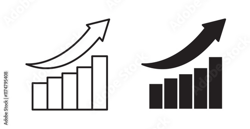 Growing profit icons vector pack for web designs