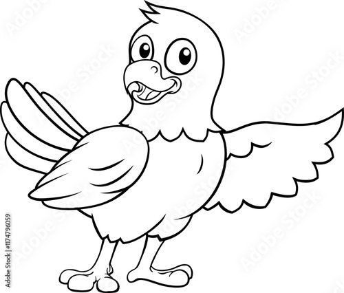 A bald or American eagle eagle, hawk or falcon cartoon coloring mascot illustration