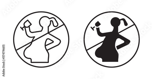 No alcohol during pregnancy period sign vector pack for web designs