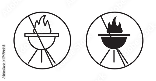 No barbecue with fire sign vector pack for web designs