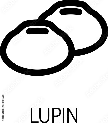 A lupin bean legume food icon concept. Possibly an icon for the mustard allergen or allergy.