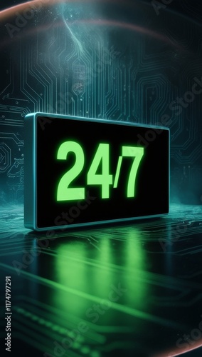 Glowing green 