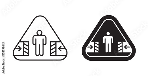 Risk of crushing warning signs vector pack for web designs