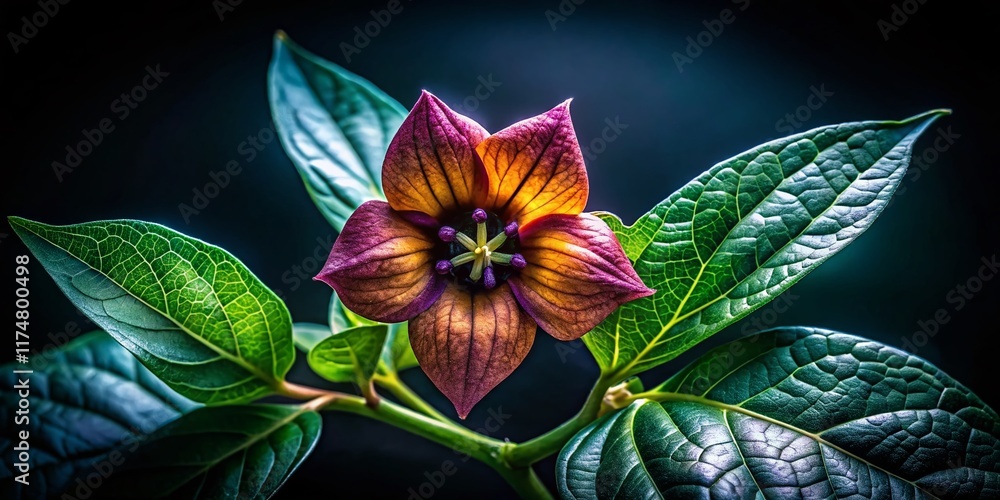 Obraz premium Deadly Nightshade Belladonna Flower Portrait - Poisonous Plant Photography