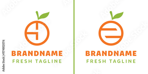 Letter Y Z Orange Citrus Logo, symbolizes freshness, nature, and organic