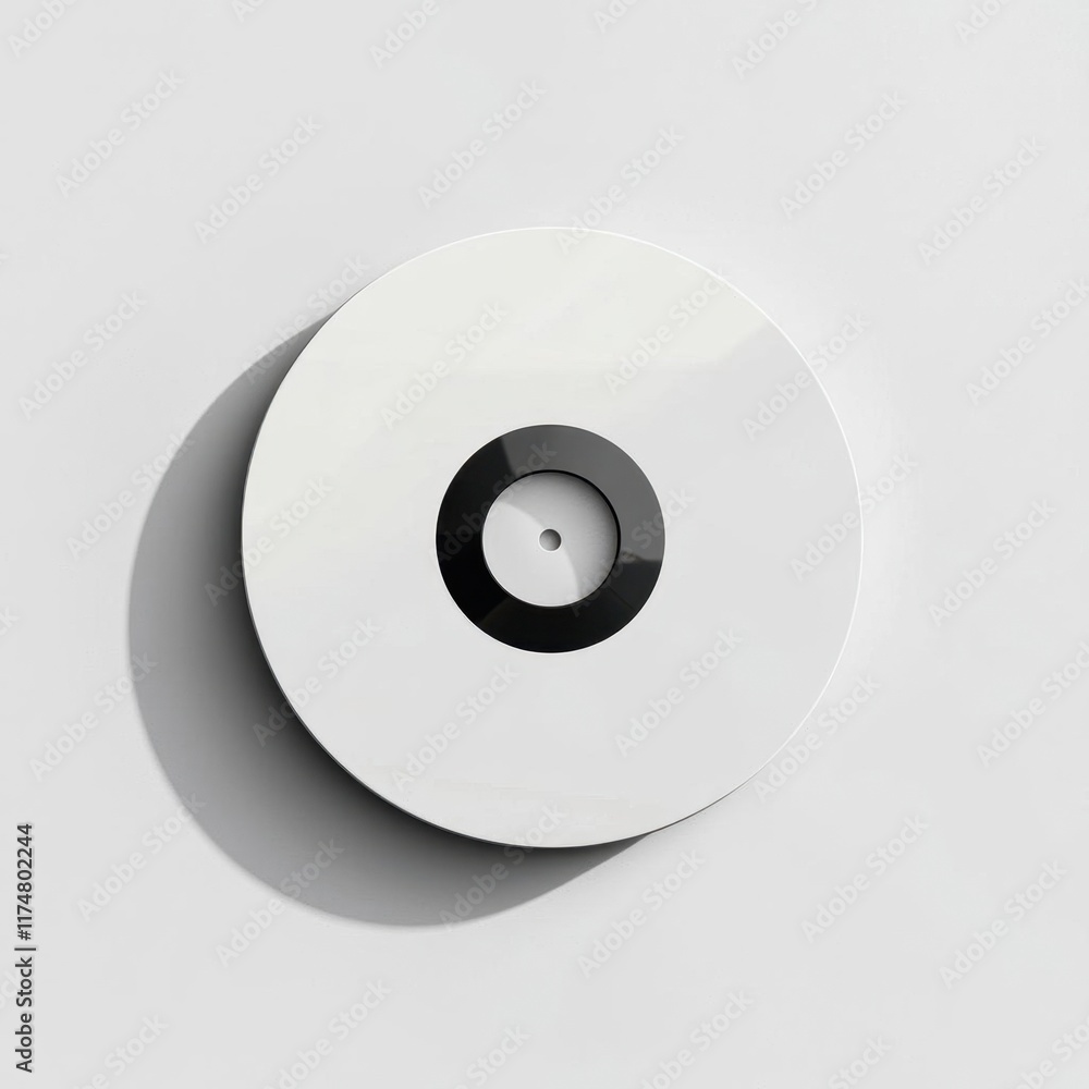Blank White Disc with Black Center Blank White Disc with Black Center