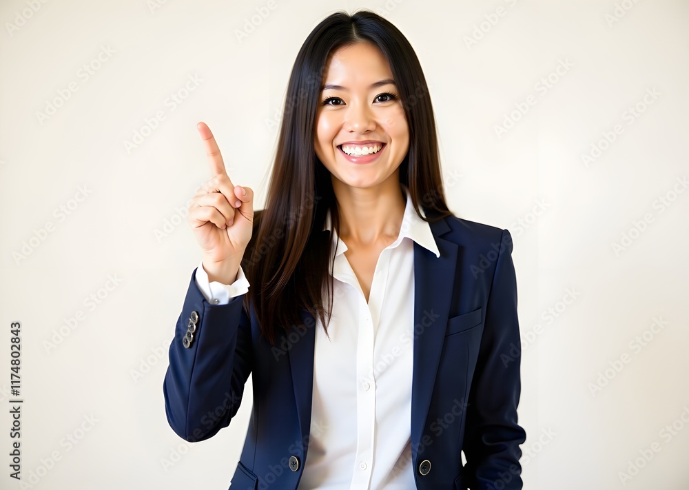 Businesswoman pointing with a finger isolated on white background Businesswoman pointing with a finger isolated on white background