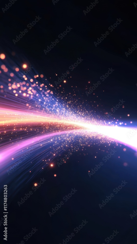 Obraz premium Light trails creating cosmic effect in space