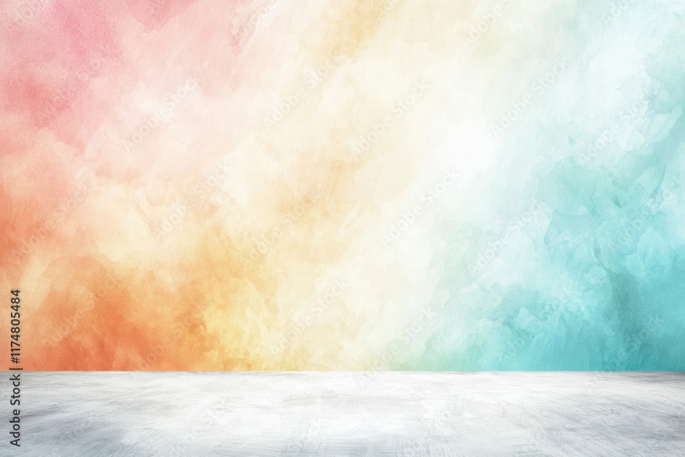 Fototapeta premium Abstract Pastel Wall Background with White Floor