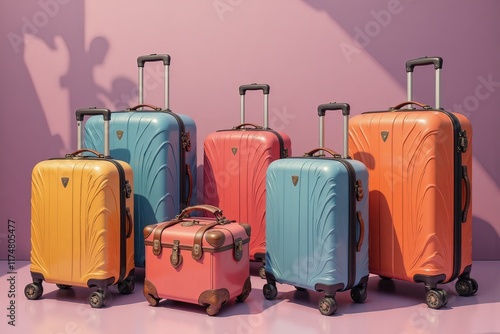 AI set di valigie per i viaggi felici 08