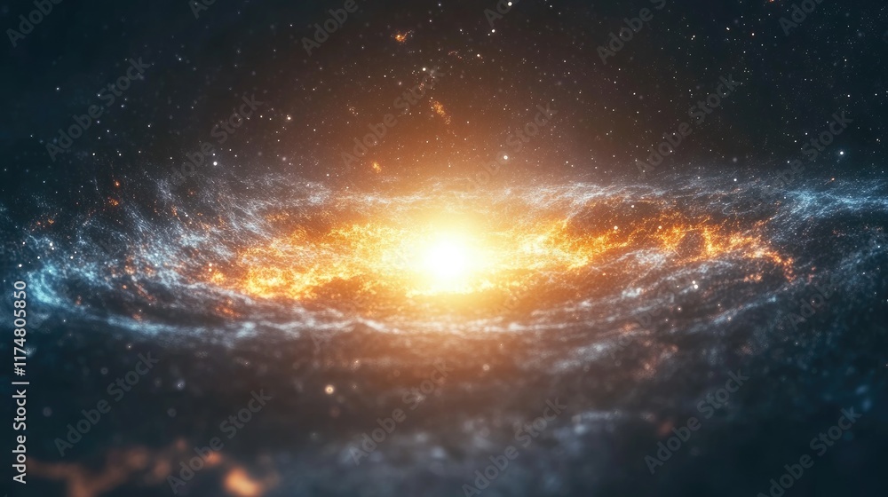 Obraz premium A Bright Celestial Galaxy With Orange And Blue Hues