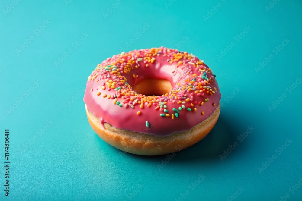 Delicious Glazed Donut Top View Isolated on White Background - Stock Photo Delicious Glazed Donut Top View Isolated on White Background - Stock Photo