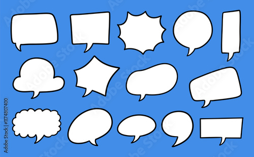 Doodle speech bubbles hand drawn sketch illustration 02
