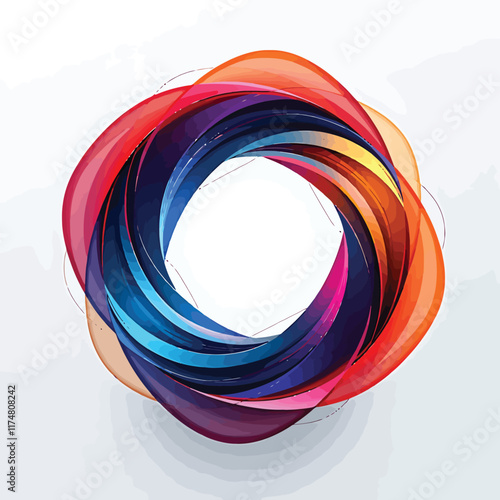 a colorful circle with a white background