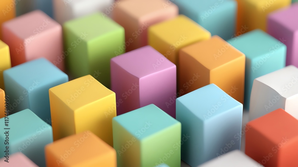 Colorful abstract 3D rendering of vibrant cubes arranged in seamless pattern. Perfect for creative backgrounds, design inspiration, and digital art concepts. Colorful abstract 3D rendering of vibrant cubes arranged in seamless pattern. Perfect for creative backgrounds, design inspiration, and digital art concepts.