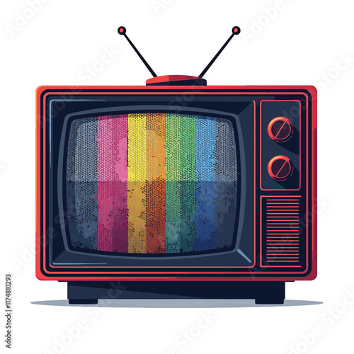 an old television with a color scheme