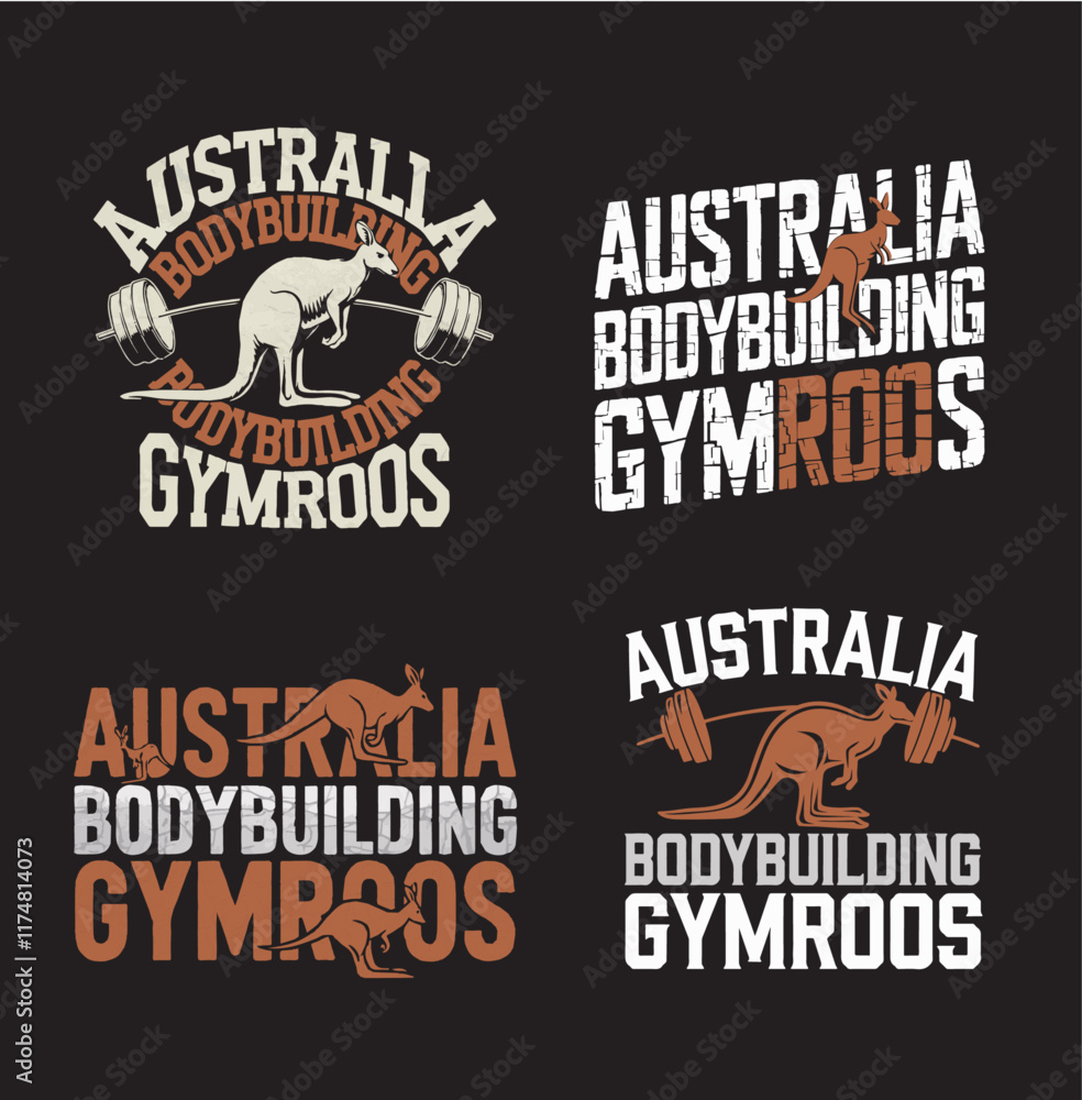 Fototapeta premium 4 nice t-shirt design on black background, vector typography design