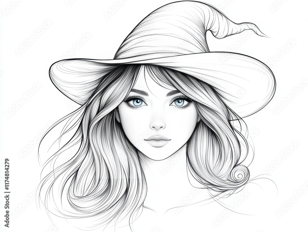 Enchanting Portrait of a Young Witch with Captivating Eyes Enchanting Portrait of a Young Witch with Captivating Eyes